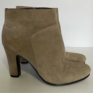 Sam Edelman Boots Women’s 8 Tan‎ Suede Ankle Booties Side Zip